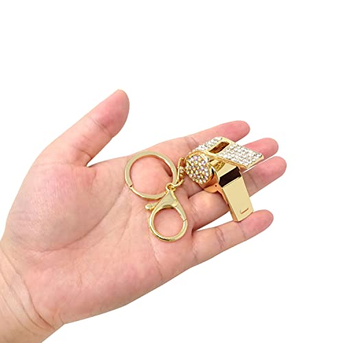 Honbay 1Pcs Rhinestone Whistle Keychain Mini Shining Whistle Keyring Bling Car Charm Decoration In A Box For Bag Purse Wallet Handbags Backpack #TOP5