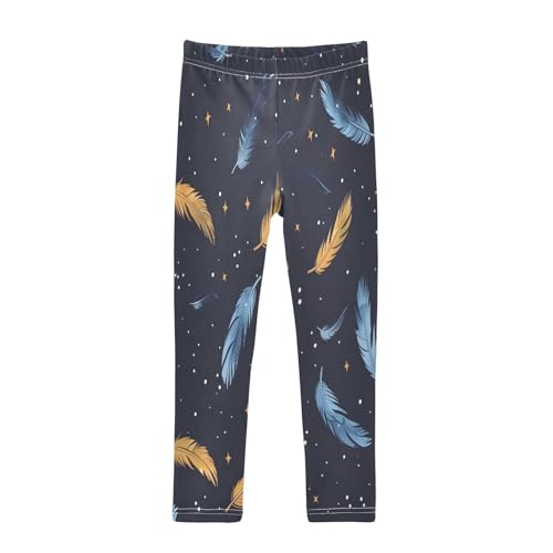 Bolaz Toddler Girls Leggings Printed Yoga Pants Leggings Falling Feathers for Kids