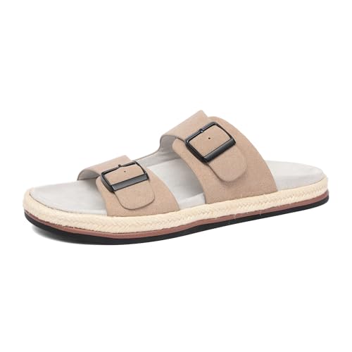 Men's Casual Sandals with Arch Support - Adjustable Buckle Strap Slippers, Comfortable Outdoor & Indoor Slides for Walking & Relaxation