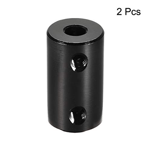 Uxcell 5Mm To 5Mm Bore Rigid Coupling Set Screw L25Xd14 Aluminum Alloy,Shaft Coupler Connector,Motor Accessories,Black,2Pcs #TOP1