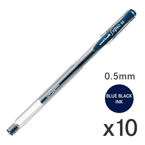 Bolígrafo Uni-Ball Signo Standard 0.5mm Tinta Azul Negro Pack 10 miniatura 2
