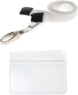 PCL Media Ltd | ID Black Lanyard Neck Strap with Metal Clip and Breakaway Safety Clip & ID Card Holder, Black Lanyard for Neck with Card Holder