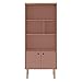 Manhattan Comfort Windsor Modern 5 Shelves Display Bookcase Cabinet, 26.77", Ceramic Pink/Nature