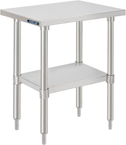 日本製 ステンレス作業台 調理台 ワークテーブル W40×D45×H80cm 防水 耐油 業務用 厨房用 キッチン作業台 工場 収納棚付き kot2ba-4045