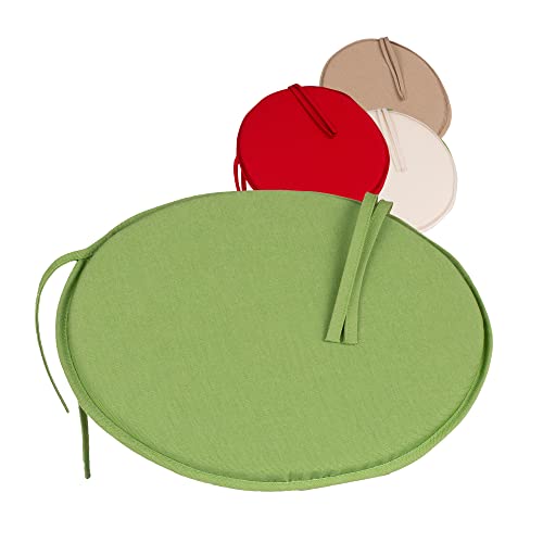 Beo Sitzkissen Stuhl Rund | Made in EU | Reißfestes Sitzkissen Gartenstuhl ohne Ausbleichen | Waschbares Stuhlkissen für In- & Outdoor | Atmungsaktives Sitzpolster Gartenstuhl in Grün