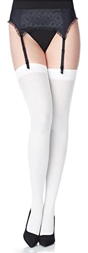 Merry Style Collant Bas en Microfibre Lingerie Sexy Sous-vêtements Femme 40 DEN MS 799 (Blanc, M-L)