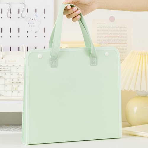 suxuMhao 13ポケット ポータブル 拡張ファイルフォルダー A4サイズ アコーディオンファイルフォルダー かわいいペーパーオーガナイザー ポータブルドキュメントオーガナイザー ホームカレッジスクールオフィス用品用 グリーン