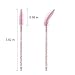 300 Pack Mascara Wands Disposable Eyelash Brushes for Extensions Eye Lash Applicator Makeup Tool kits, Crystal Handle - Light Pink Brush Head