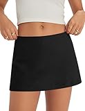 Micoson Black Mini Skirt with Shorts Micro Cotton Linen Skorts for Woman Cute Y2k Short Skirts Sexy Club Outfits Streetwear