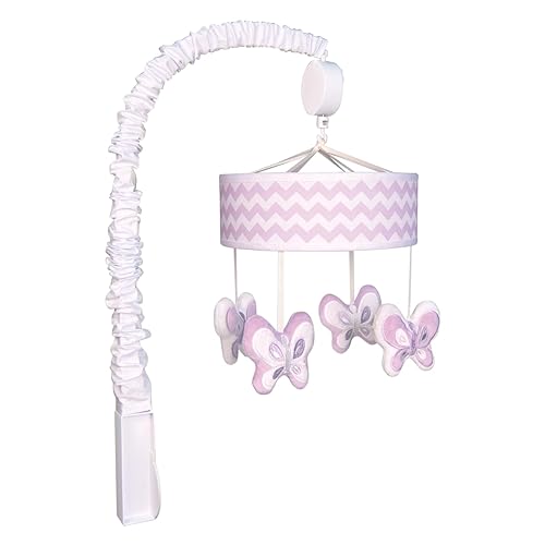 Image of Trend Lab Orchid Bloom Baby Crib Mobile with Music, Crib Mobile Arm Fits Standard Crib Rails