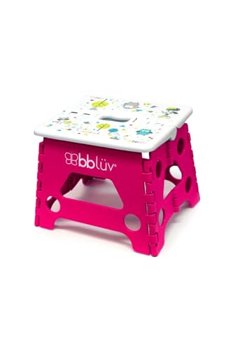 bblüv – Estadio – Pie Plegable para niños y niños – Taburete Plegable Antideslizante Que soporta hasta 250 lbs Aprendizaje de la Limpieza y el Cepillado de los Dientes Rosa