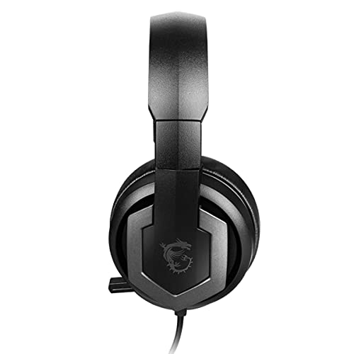 Image of msi Immerse GH61 Gaming Headset, Hi-Res Virtual 7.1 Surround Sound, Built-in ESS DAC & AMP, 3D Audio, Swappable Ear Cushions, 3.5mm Jack /USB, Carrying Case Included, PC /Mac /PS4 /Xbox