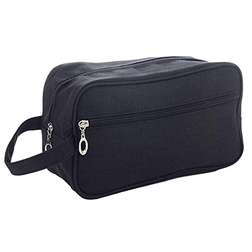 Beauty case da viaggio da uomo impermeabile organizer leggero per cosmetici e articoli da barba borsa da per trucchi Nero