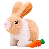 Taechalingo Hüpfendes Kaninchen,Rabbit Decoration,Kuscheltier Hase,Sprechender Hasen,Interaktives Elektronisches Haustier,Geräusche Macht und Dessen Ohren und Nase Sich Bewegen