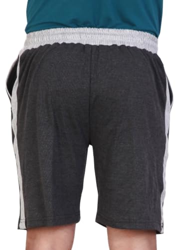 Image of Particle Men's Plus Size Big Size Bermuda Shorts | 230 GSM Ribbed Cotton Half Pant for Men with Deep Side Pockets | Sizes XL-5XL (34-52 Inch Waist)