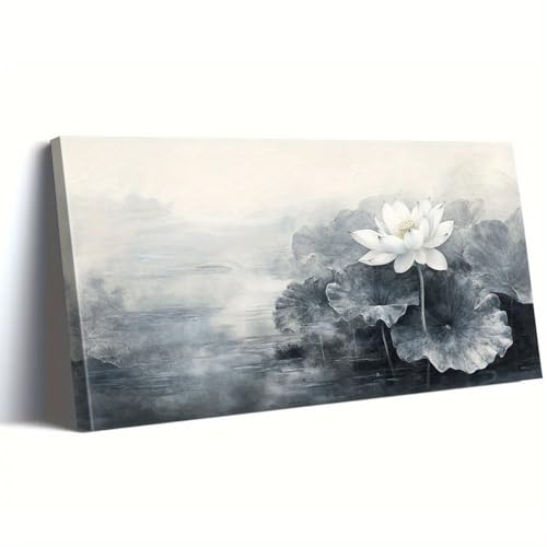 Tableau encadré fleur de lotus moderne pour raviver un mur vide