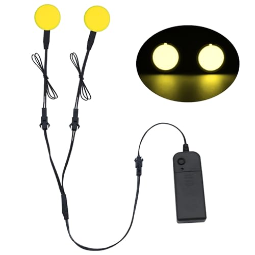 Image of Led Eyes for Mask Skeleton Ghost Black Cat Spider Pumpkin Spooky Tree, EL Panels Light for Cosplay DIY Themed Party Decor (Yellow, 30mm)