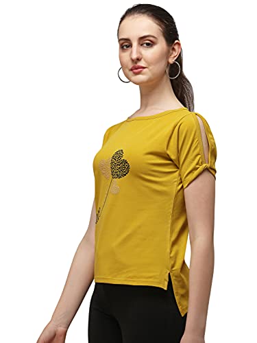 Image of DHRUVI TRENDZ Women's Regular Fit Tops | T Shirt for Women | Tops for Jeans for Women | Tops for Women | Western Tops for Women Stylish | T-Shirt for Women