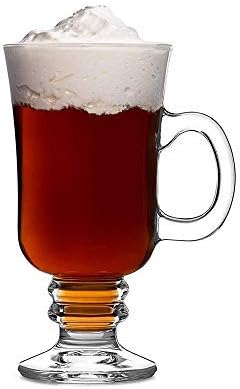 Irish Coffee Glass, Latte Macchiato Glass, Hot Chocolate Cup, with Handle, 250ml, Heat-Resistant Glassware （1 Pack）