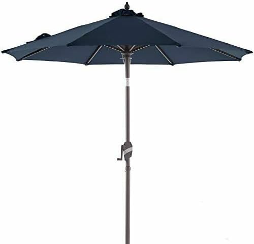 Umbrella Outdoor Table Shade with Frame Push Button Tilt Indigo Patio Umbrella, Easy Carry and Storage Patio Umbrella