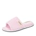 Dearfoams Women’s Microfiber Terry Slide Slipper – Soft Cushioned Slipper with Skid-Resistant Rubber Sole and Memory Foam Insole