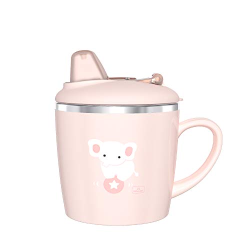 Baby Insulated Spout Sippy Cup with Handle, Stainless Steel Kids Trainer Transition Cup