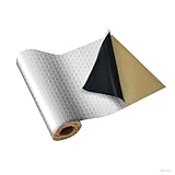 RAKU デットニングシート 車 デッドニング 2m/5m アルミニウム 防音 防振 断熱 厚さ2mm 幅46cm ハサミで簡単カット DIY可能 カー用品 吸音材 シルバー ブラック (シルバー, 1*2m)