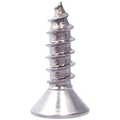 #8 x 5/8" Flat Head Wood Screws, Phillips Drive, Type 316 Marine Grade Stainless Steel, Full Thread, Bright Finish, Quantity 100 By Fastenere