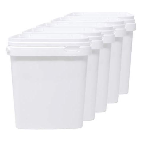 LG Luxury & Grace Set 5 Food Grade Polypropylene Buckets, 5 L (21x19 cm). Recyclable. 100% BPA-free Cover