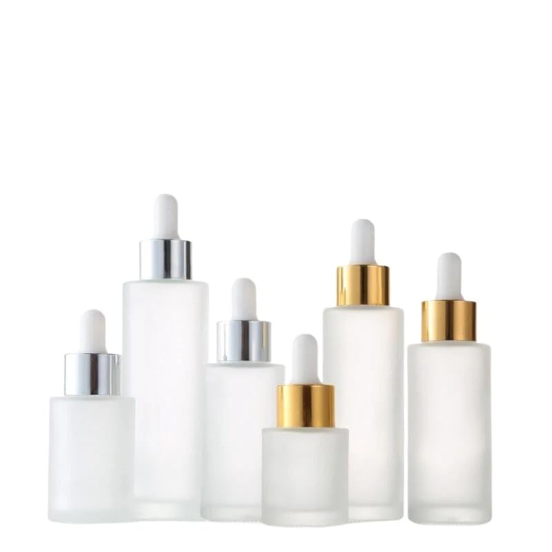 20 szt. 20-35 ml Mrożone szklane butelki z zakraplaczem Cylindryczne puste pojemniki do dozowania cieczy(A Silver White drop,35ml)