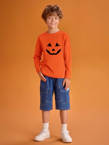 Image of Haloumoning Kids Boys Long Sleeve Crewneck T-Shirts Tee Tops 5-14 Years