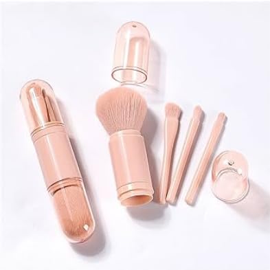 Kit de Pincéis para Maquiagem 4 em 1 com Estojo, Cores Variadas