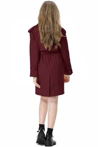 Image of Betusline Womens & Girls Waterproof Trench Coat Double Breasted Lapel Overcoat Outerwear, 3 Years - Women 2XL