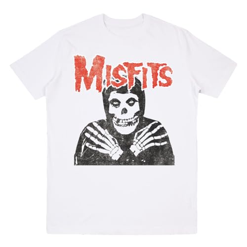 Misfits Shirt Novelty Skull Crossed Arms for Rock Band Fans T-Shirt Classic Famous Monsters T Shirt Unisex Youth Fit White XX-Large