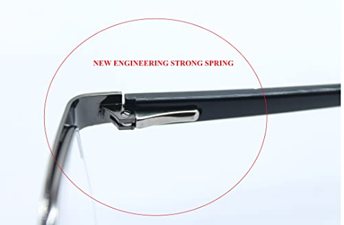 TJT Half Rim Reading Glasses For Men And Women Power +1.00 +1.25 +1.50 +1.75 +2.00 +2.25 +2.50 +2.75 +3.00 Colour (Metallic) - Image 4