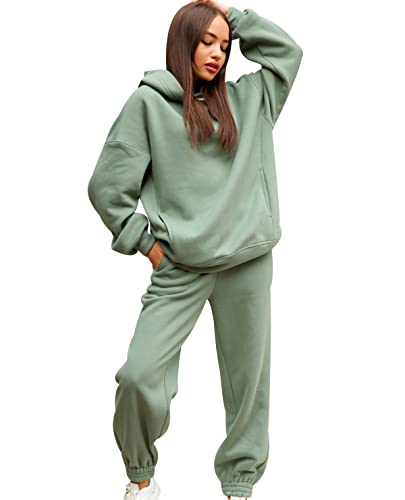 Conjunto Chandal Mujer Talla Grande Chándal Mujer Completo Loungewear Chandal Deportivo Deporte Señora Largo Tracksuit Women Chandals Mujer Invierno Chandales Mujeres Ancho Flojo Chándales Verde L