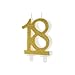 Candela 18 ANNI diciottesimo cmpleanno oro glitter 7.5 cm immagine