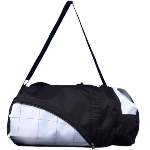 Bolsa Esportiva Academia Treino Futebol Lazer Viagem(G - Preta e Branca)