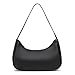 CharmBurst Handtasche Damen Schwarz, Vegane Schultertasche Mit Rei&szlig;verschluss, Retro Umh&auml;ngetasche Aus Lederoptik, Clutch Bag Als Hochzeitsgeschenk Oder Party Tasche