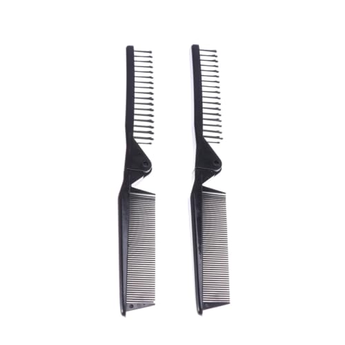 MAGICLULU 5 Peines Plegables Portátiles y Resistentes Negros Antiestáticos de Abs para Cabello Liso y Rizado Ideales para Uso en Salón y Hotel