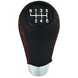 Temzzer 6 Speed Shift Knob Car Shifter Handle PU Leather Gear Stick Head for Most Manual Automatic V