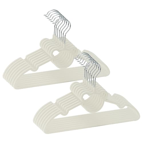 Image of GoodtoU 50 Pack Baby Clothes Hangers, 12.8 Inch Kids Plastic Hangers, Non-Slip Nursery Closet Hangers for Infant & Toddler Clothes, White - Bear