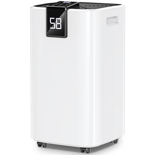 Image of 4000 sq.ft Dehumidifier for Basement, Trazico 45 Pint Dehumidifiers for Home with Drain Hose, Smart Humidity Control, 24H Timer, Auto Defrost, Ideal for Large Room, Bathroom, Bedroom, Garage, Black