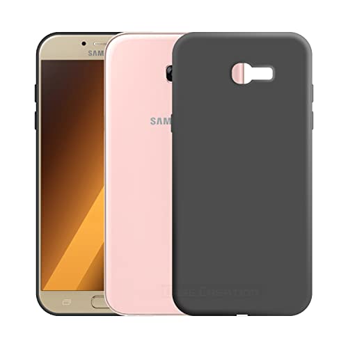 Image of Case Creation Liquid TPU Silicone Cover for Samsung A5 2017 Soft Case,Anti-Dirty Slim Case Frosted Matte Candy TPU Raised Bezel (Splash of Color) Back Case Cover for Samsung Galaxy A5 2017 -Black