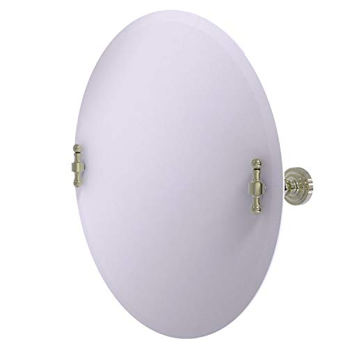 Image of Allied Brass RD-90 Frameless Round Tilt Beveled Edge Wall Mirror, Polished Nickel