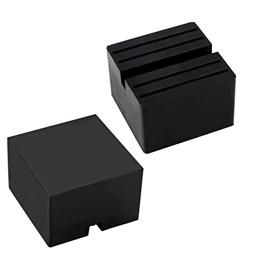 EXLECO 2 Pcs Jack Pad en Caoutchouc (75x75x50mm) Tampon caoutchouc Cric Universal à Fente Rail...