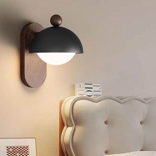 絶妙な壁ランプ ミッドセンチュリーモダン グローブ 壁ライト 化粧台 屋内 壁取り付け用燭台 階段 ホール レストラン ランタン 寝室 ベッドサイド リビングルーム 書斎 廊下 玄関 取り付けランプ (ブラック)