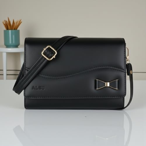 Image of ALSU Women's Sling Bag | Cross body bag| Side bag| Credit car slots| zipper pockets| detachable straps| adjustable straps| daily use| phone pockets