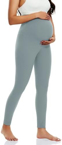 Happy. angel Women’s Maternity Leggings Over The Belly, Soft Stretchy Pregnancy Pants for Active Workout Yoga Wearing