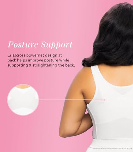 Image of Exquisite Form 5107565 Fully Slimming Wireless Back & Posture Support Longline Bra with Front Closure & Lace